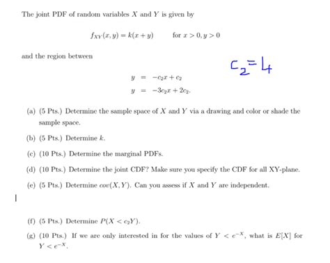 Solved The Joint Pdf Of Random Variables X And Y Is Given By Chegg