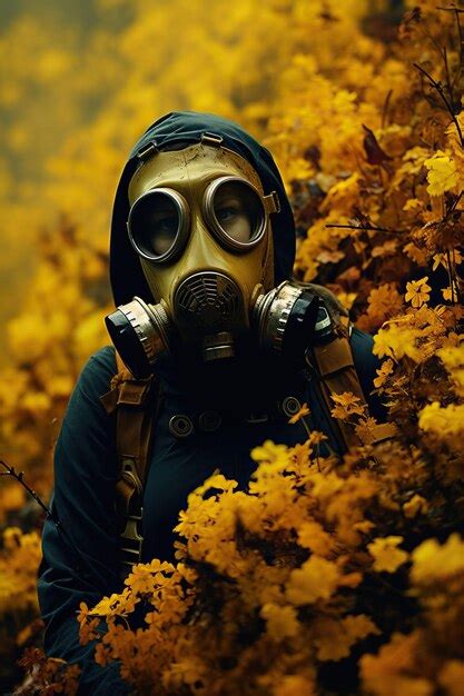 Premium Ai Image A Person Wearing A Gas Mask