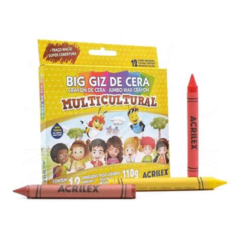 Giz O Big Giz De Cera Colorido Jumbo Acrilex Unidades No Shoptime