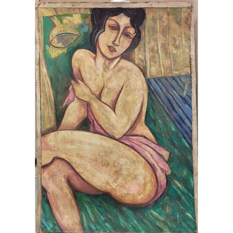 Nude Lady Oil On Canvas Signed Modigliani In Style Of Amedeo
