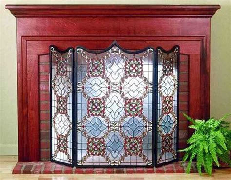 Victorian Beveled Tiffany Stained Glass Fireplace Screen All Things Tiffany