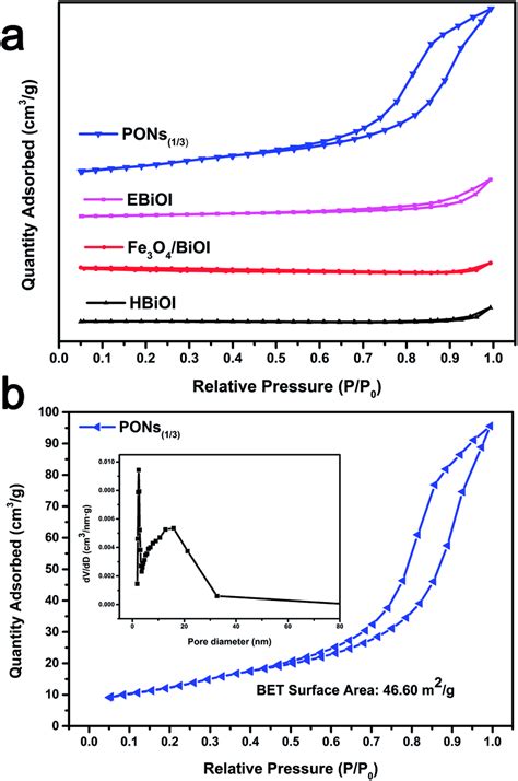 A N2 Adsorption Desorption Isotherm Distribution Curves For