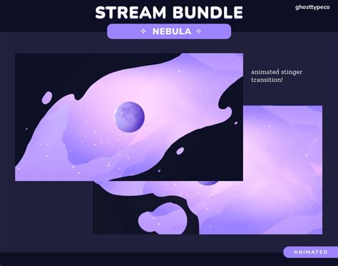 ANIMATED Nebula Stream Bundle Twitch Package Overlays Etsy