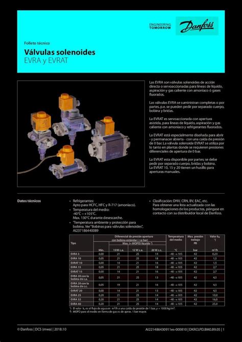 Pdf Folleto T Cnico V Lvulas Solenoides Evra Y Evrat Danfoss