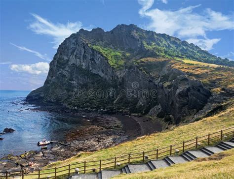 Seongsan Ilchulbong Volcanic Crater Landscape Stock Photo - Image of ...