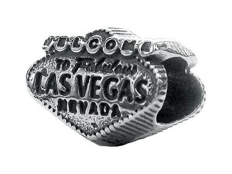 Zable Sterling Silver Welcome To Las Vegas Compatible Bead Charm Bead