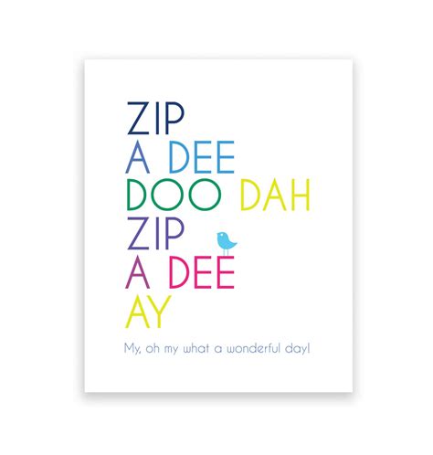 Zip A Dee Doo Dah Art Printwall Art Baby Nursery Decor And