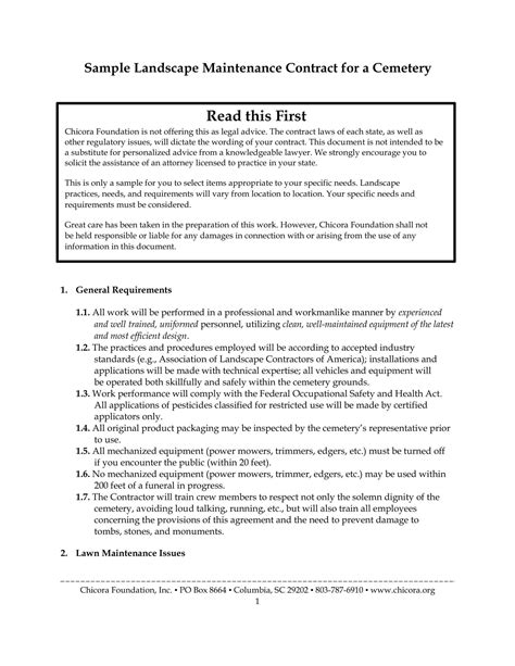 Free Printable Landscaping Contract Templates Pdf Word Excel