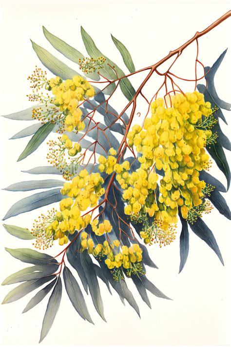 Wattle Australian Native Tree Flower Watercolour Painting 4 Etsy