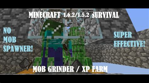 Minecraft 1 6 2 1 5 2 Tutorial Automatic XP Farm Mob Grinder Without