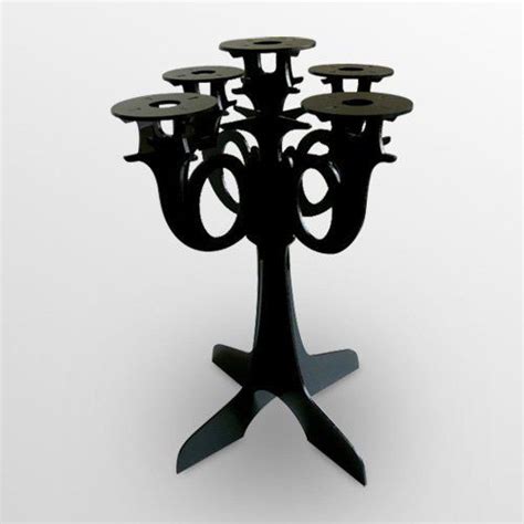 Black Acrylic Candelabra Modern Lasercut Candle By UrbanAnalog Candle