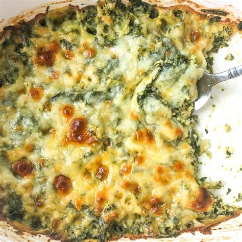 Keto Spinach & Broccoli Cheese Casserole - easy low carb side dish!