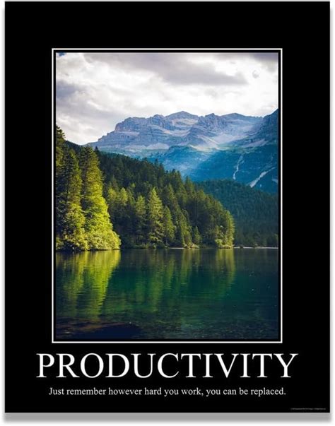 Productivity Demotivational Poster Ironic Snarky Funny Sarcastic Office Wall Decor