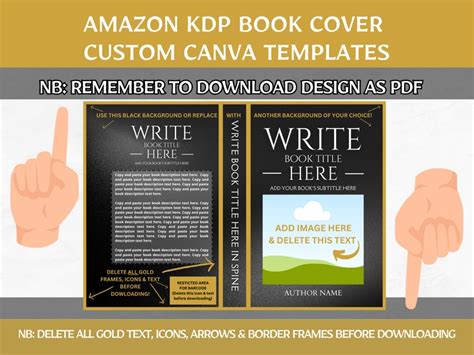 Editable Canva Book Cover Templates 6x9 Paperback Amazon KDP Book