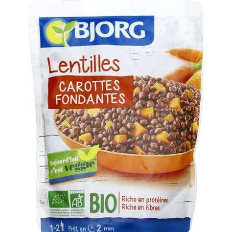 Lentilles Et Carottes Fondantes Bio Bjorg G La Belle Vie