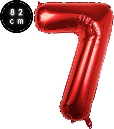 Cijfer Ballonnen Nummer 7 Rood 82 Cm Helium Ballon Fienosa Bol