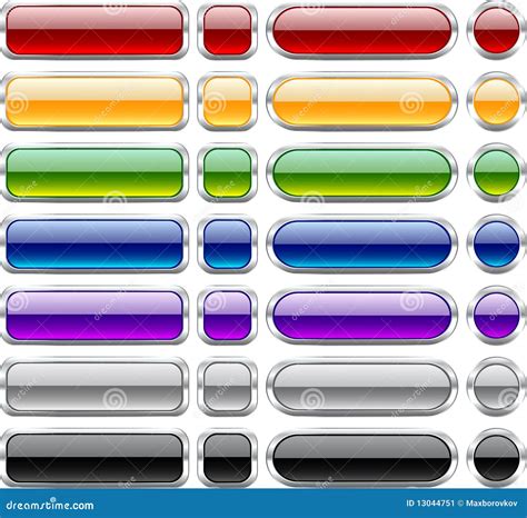 Glossy Buttons Stock Vector Illustration Of Rectangular 13044751