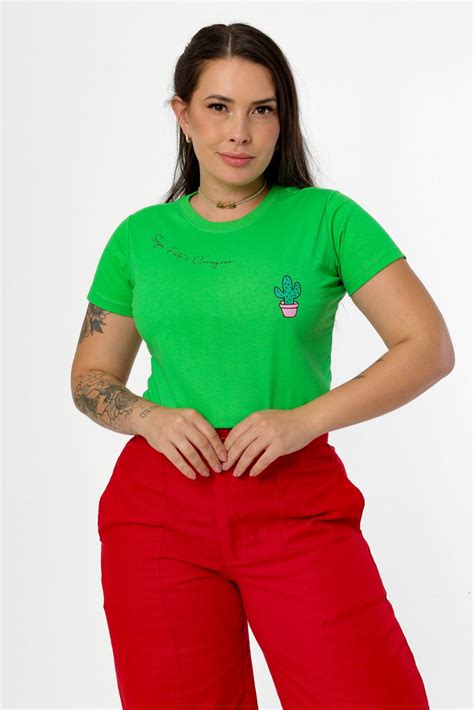 T Shirt Seja Forte E Corajosa Cacto Verde Grama In T Shirt Shirts