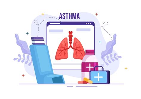 Premium Vector Asthma Disease Vector Illustration With Human Lung And