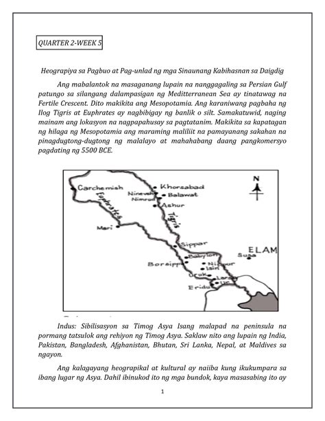 Ap Modyul Week Aaaaaa Quarter Week Heograpiya Sa Pagbuo At