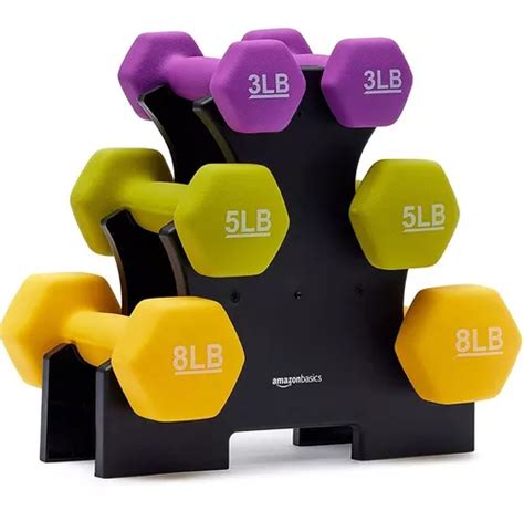 Set De Mancuernas Hexagonales 3 5 8 Lb Con Rack De Pesas MercadoLibre