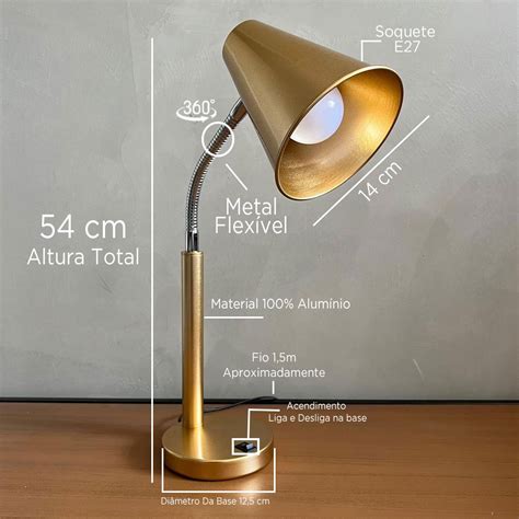 Abajur De Cabeceira Para Leitura - Abajur de Mesa Leitura Escrivaninha, Mesa de Cabeceira - Flexivel ...