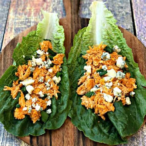 Instant Pot Keto Low Carb Cheesy Buffalo Chicken Lettuce Wraps