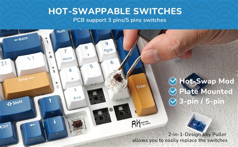 Rk Royal Kludge Rk Wireless Mechanical Keyboard Triple Mode G Bt Usb C Keys Hot