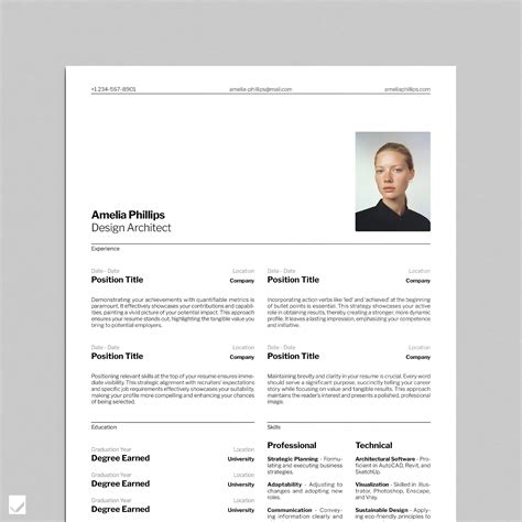 Minimalist Resume Template Professional Modern Resume Template Word