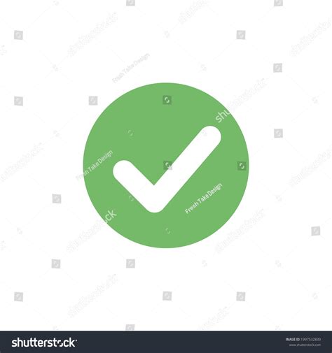 Green Check Mark Icon White Background Stock Vector (Royalty Free ...