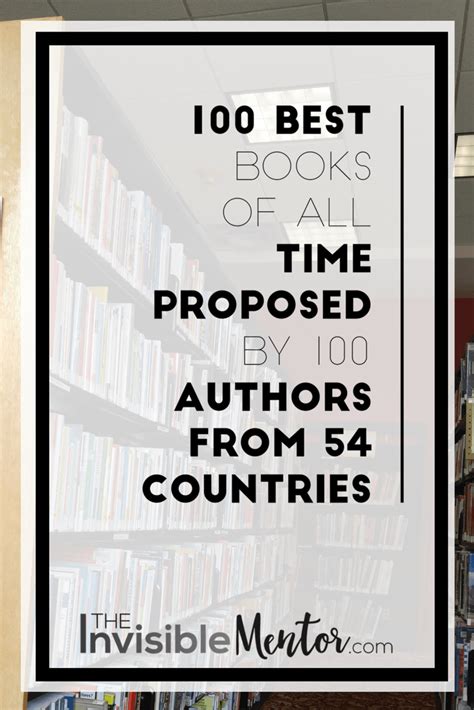 100 Best Books of All Time Proposed by 100 Authors from 54 Countries