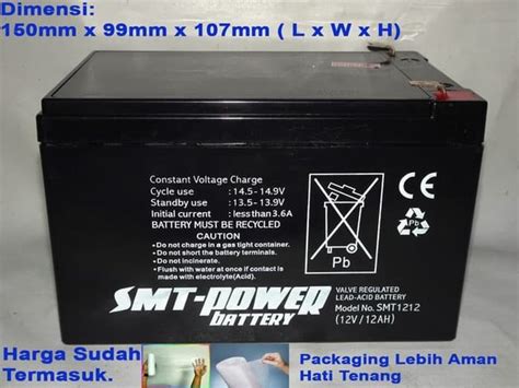 Jual Battery Baterai Aki Kering MF VRLA SLA UPS SMTPower SMT SMT1212