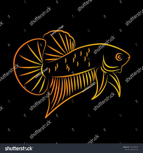 Betta Wild Line Art Minimalist Vector Stock Vector Royalty Free