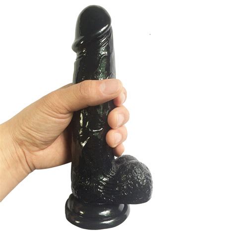 Suction Cup Black Dildo Realistic Feel Sex Toy Anal 8 Inch The Poppers Shop