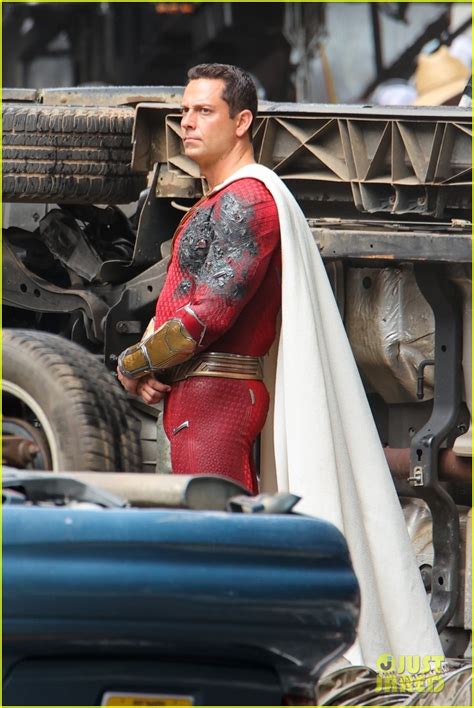 Zachary Levi Films New Action Scenes In A Cinged Suit For Shazam Fury