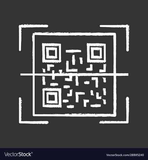 Qr Code Scanning Chalk Icon Royalty Free Vector Image