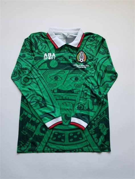 Mexico Jersey Retro 1998 Soccer Jersey Mens Long Sleeve Etsy