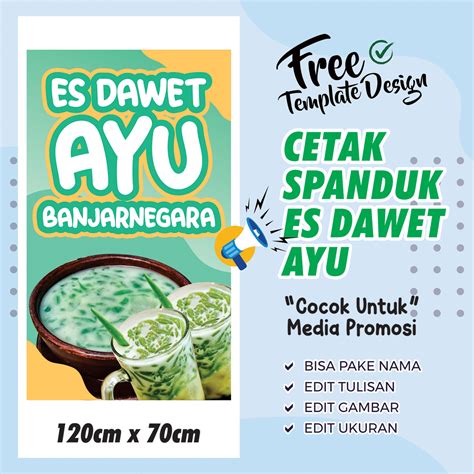 Banner Spanduk Berdiri Dawet Ayu 60cm X 120cm Bisa Di Edit Lazada