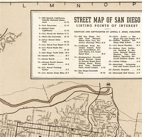 Old Map San Diego California 1935 Vintage Map Wall Map Print Vintage