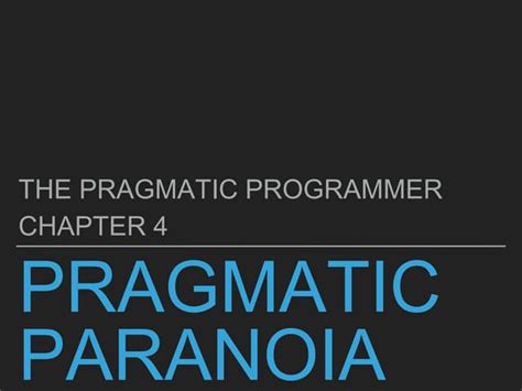 The Pragmatic Programmer | PPT 