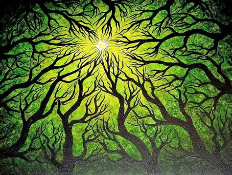 Deep Green Forest Trees Original Fine Art Acrylic Painting Etsy