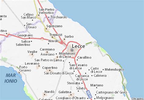 Map of Lecce - Michelin Lecce map - ViaMichelin