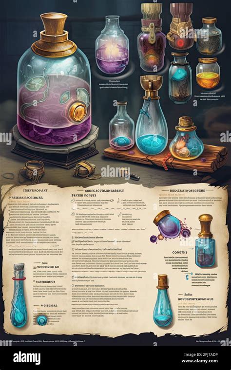 illustrations for a book about potions and spells Stock Photo - Alamy