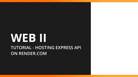 Tutorial Hosting an express api on Render com - YouTube