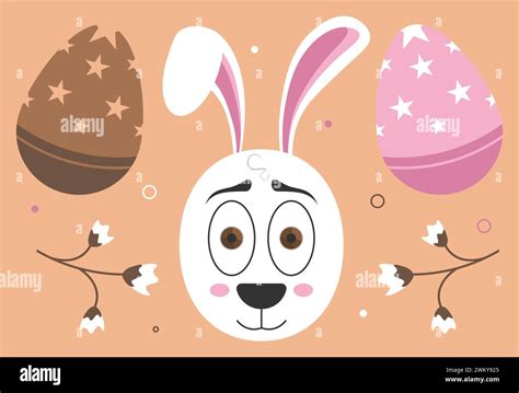 Set Of Easter Elements Easter Bunny And Eggs Easter Clip Art Stock