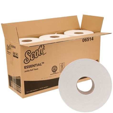 Scott Essential Jumbo Roll Toilet Tissue White Ply