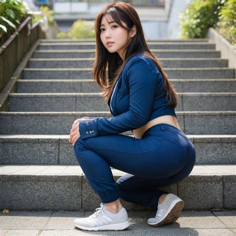 Hot Ass Images Of A Big Butt Model Sticking Out Ass Around The Stairs AIHotassFactory