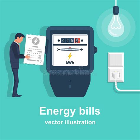 energy bills man paying utilities concept  invoice  electricity