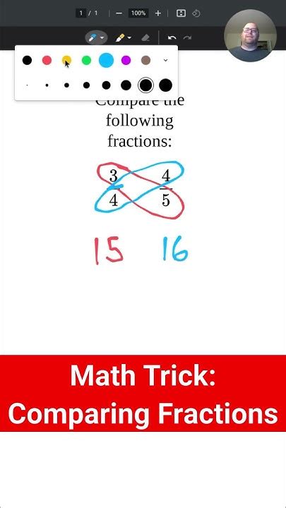 Math Trick Comparing Fractions Math Fractions Shorts Youtube