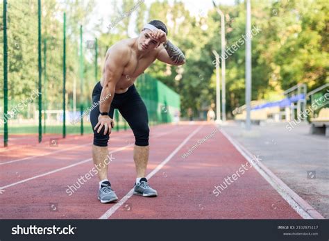 Tired Muscular Male Runner Naked Torso Stock Photo 2102875117 Shutterstock
